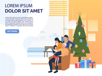 Happy family at christmas night vector