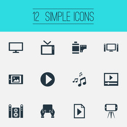 set of simple multi icons vector