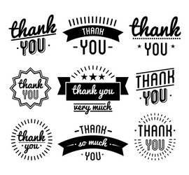 Vintage Thank You Labels Vector Image