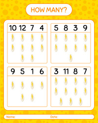 how many counting game with witloof worksheet vector image