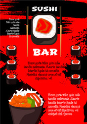 poster for japanese sushi restaurant vector