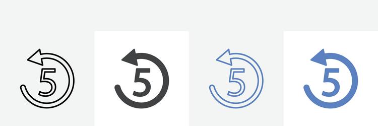 seek 5 sec icon set use for web vector image