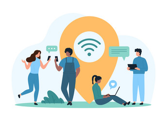 wireless public network connection access vector image