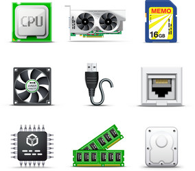 Computer parts 2 bella series vector