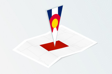 isometric paper map of colorado with triangular vector