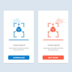 Prototype grid database chart blue and red vector