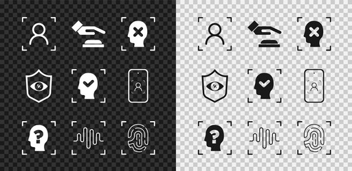 set face recognition palm print rejection vector image