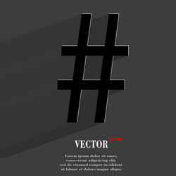 sharp flat modern web button with long shadow vector image