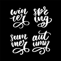 Colorful words - spring summer autumn winter Vector Image