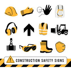 Construction safety signs set Royalty Free Vector Image