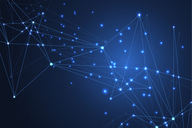 Global network connections with points and lines vector