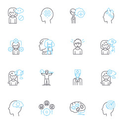 mental capacity linear icons set cognition vector