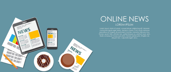 online news flat computing vector