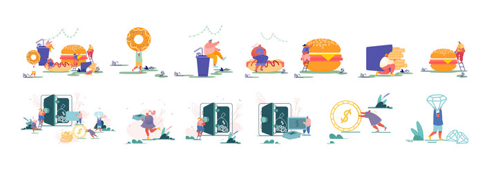 Isolated set fast food Royalty Free Vector Image