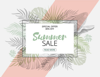 Summer sale trendy tropical design hand draw vector