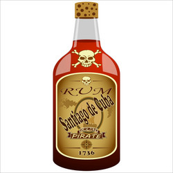 Bottle of pirate rum vector