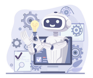 robotic process automation and ai in business tech vector image