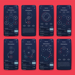 different ui ux gui screens and flat web icons vector