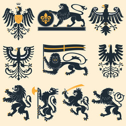 Black heraldic eagle Royalty Free Vector Image