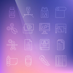 set line brochure file document plotter paper vector image