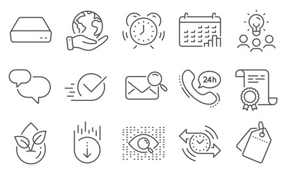 Set technology icons such as sale tags chat vector