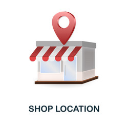 Shop location icon 3d from online store vector