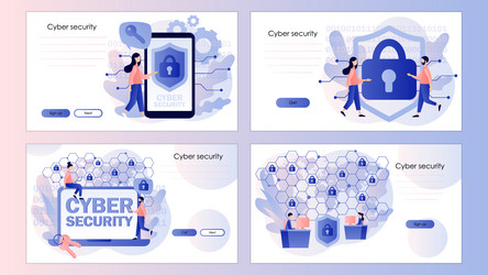 cyber security global network data vector image