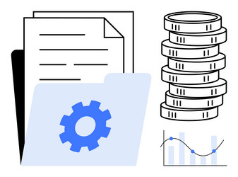 data management concept with documents folder vector image
