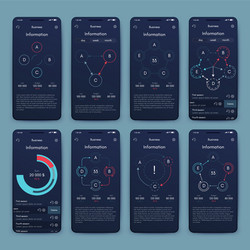 different ui ux gui screens and flat web icons vector