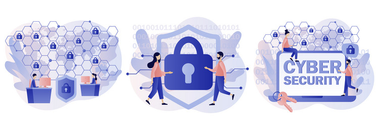 cyber security global network data vector image