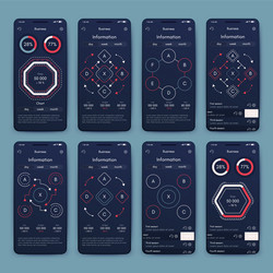 different ui ux gui screens and flat web icons vector image