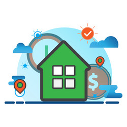 Home flat icon can use for design elementui vector
