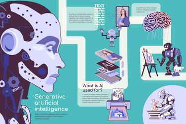 AI Infographic: Robotics & Data vector image