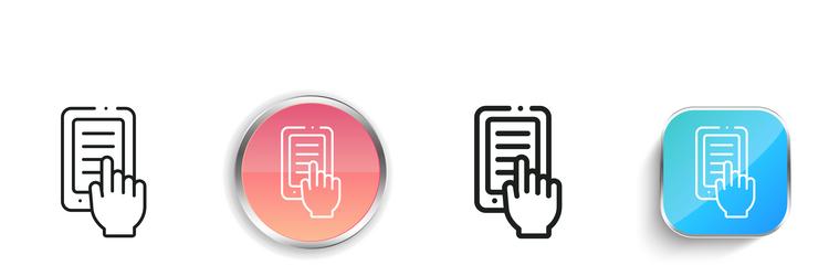 ereader icon thin linear regular and button style vector image