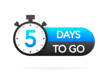 five days to go timer banner in flat style vector image