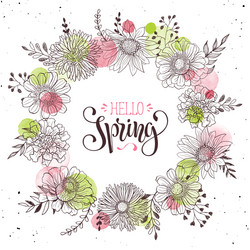 Floral Spring Wreath vector