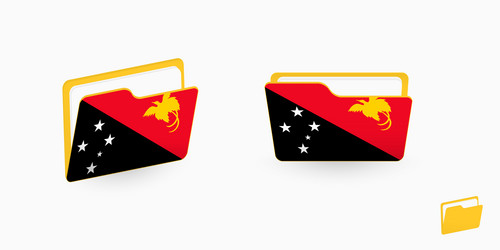 papua new guinea flag on two type of folder icon vector image