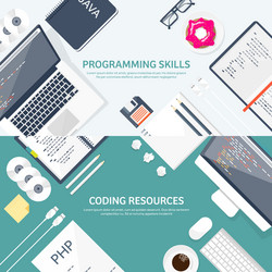 programmingcoding flat computing background vector image