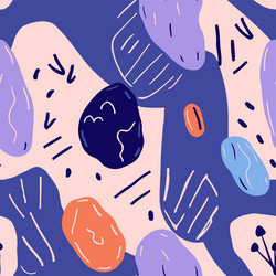 seamless pattern with abstract hand drawn shapes vector image