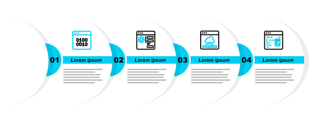 set line software cloud technology data transfer vector image