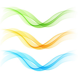 set of wavy lines abstract template design vector image
