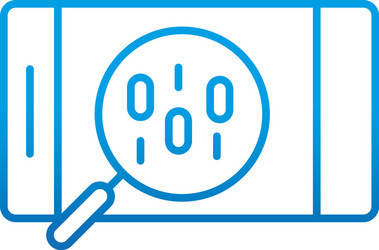 data analysis smartphone binary code magnifier vector