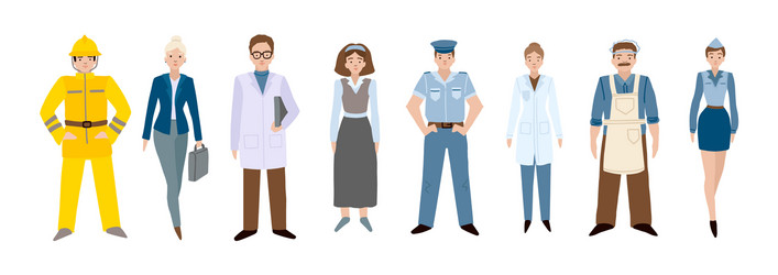 People different professions set characters vector