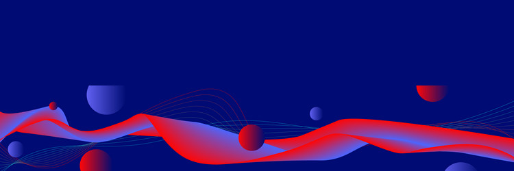 red wavy line with gradient circles on a dark vector image