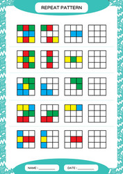 Repeat pattern cube grid with colorful squares vector