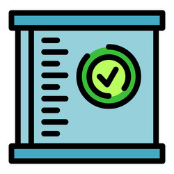 server rack icon showing green check mark symbol vector image