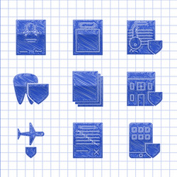 set clean paper delete file document smartphone vector image