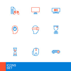 set line game controller or joystick computer vector image