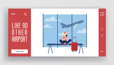 summer time vacation trip website landing page vector