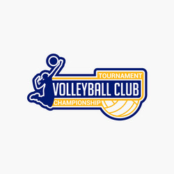 Volleyball Club Logo Badge Vector Image